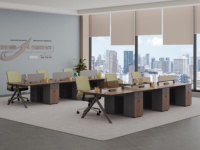 Meuble de bureau modulaire extensible et portable, populaire et en promotion, avec cloisons de séparation pour poste de travail 2-6 personnes, en bois