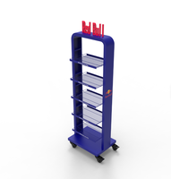 Étagère à boissons robuste à 5 niveaux - Support métallique double face détachable avec roulettes et plateau réglable