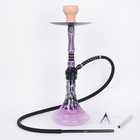 Chicha de luxe de taille moyenne en alliage d'aluminium, modèle Hookah Factory, avec un tuyau et un coffret cadeau