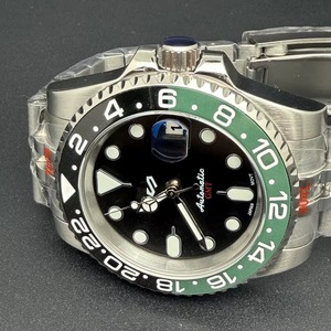 Reloj de hombre plateado de 40 mm con esfera verde luminosa y movimiento NH35 - Product Image 6