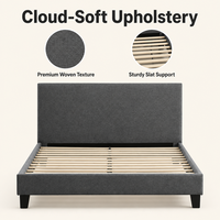Cama de Madeira com Design Moderno, Tamanho Personalizado, Estofada com Plataforma e Armazenamento para Espaços Pequenos, Não Necessita de Box Spring