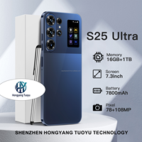 Nouveau S25 Ultra 16G+1TB Android 15 Écran 7,3 Pouces Double Carte SIM Bandes 5G LTE Globales Téléphone Portable Plein Écran Caméra Arrière 108MP