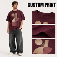 Kaos Katun Sablon Ukuran Besar Lengan Pendek Musim Panas Kasual Nyaman Unisex 280gsm Desain Kustom Langsung dari Pabrik