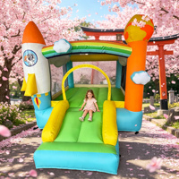 Château gonflable portable Golden Art Model 9118 en tissu Oxford 420D+840, motif fusée astronaute, pliable pour enfants, vente en gros OEM