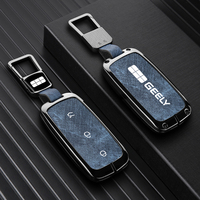Étui de protection en alliage de zinc et cuir pour clé de voiture Geely Galaxy L6 L7 E8 Sedan EX2 EX5, avec porte-clés et accessoires