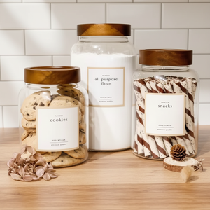 <span class=keywords><strong>Set</strong></span> di Barattoli Classici con Coperchio in Vetro, Grandi Contenitori per Conservazione in Cucina, Adatti al Microonde, per Conservare Cereali e Farina, Ideali per Occasioni Speciali - Product Image 2