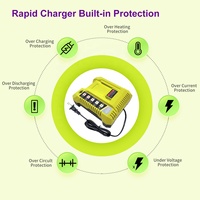 Chargeur de batterie OP401 compatible avec les batteries Ryobi 40V OP4040 OP4050 OP4026 OP4060 Chargeur de batterie Li-ion 40V