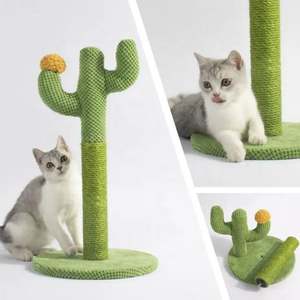 Árbol rascador sostenible estilo cactus para gatos con poste de sisal integrado, juguete adorable para mascotas, suministros para gatitos. - Product Image 3