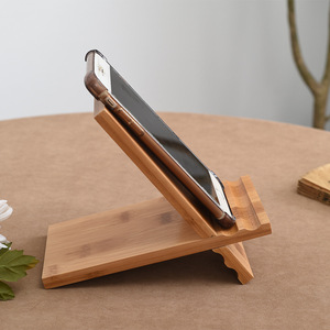 Soporte de Madera para Teléfono, Ajustable en Altura, Color Madera Natural, Soporte de Escritorio, Estilo Minimalista, Adorno Artesanal - Product Image 1