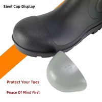 Bottes de sécurité imperméables à embout d'acier résistant aux chocs, antidérapantes, résistantes à l'usure, à tige haute, en PVC extra-épais, pour le travail