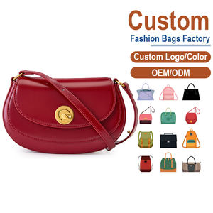 Burgundy Genuine Leather Crossbody - Gold Turn-<b>Lock</b>, OEM for Heritage Brands Seeking Retro-Modern Silhouette - Product Image 1
