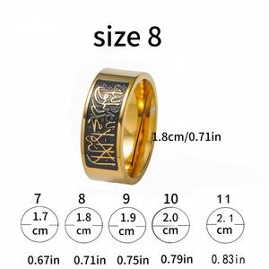 <span class=keywords><strong>Bague</strong></span> en calligraphie arabe islamique en or 18 carats et acier inoxydable, bijoux religieux musulmans <span class=keywords><strong>Allah</strong></span> pour hommes et femmes, cadeau Eid Al-Adha 2026 - Product Image 6