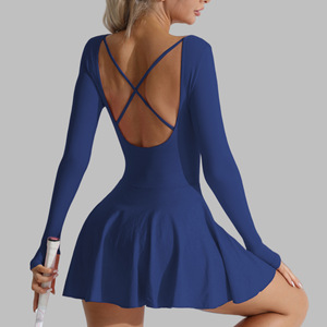 Combinaison de yoga respirante personnalisée, vêtements de sport de fitness, vêtements de gym, manches longues, une pièce, entraînement, femme, classique, vintage, rétro, jersey - Product Image 4