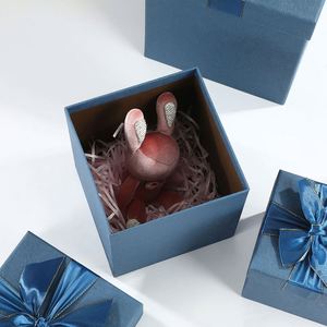 Tiandi Cover Blue Bow Square <b>Large</b> Capacity Gold Foil Coated Paper Cardboard <b>Gift</b> <b>Box</b> for Customers Yiwu Wholesale - Product Image 4