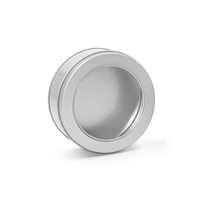 Fenêtre Gâteau Cookie Transparent Macaron Cookie Nourriture Boîte À Gâteau En Métal Argent Étain Conteneur CMJN Fer Blanc 7 Pouces Gâteau Boîtes De Noël