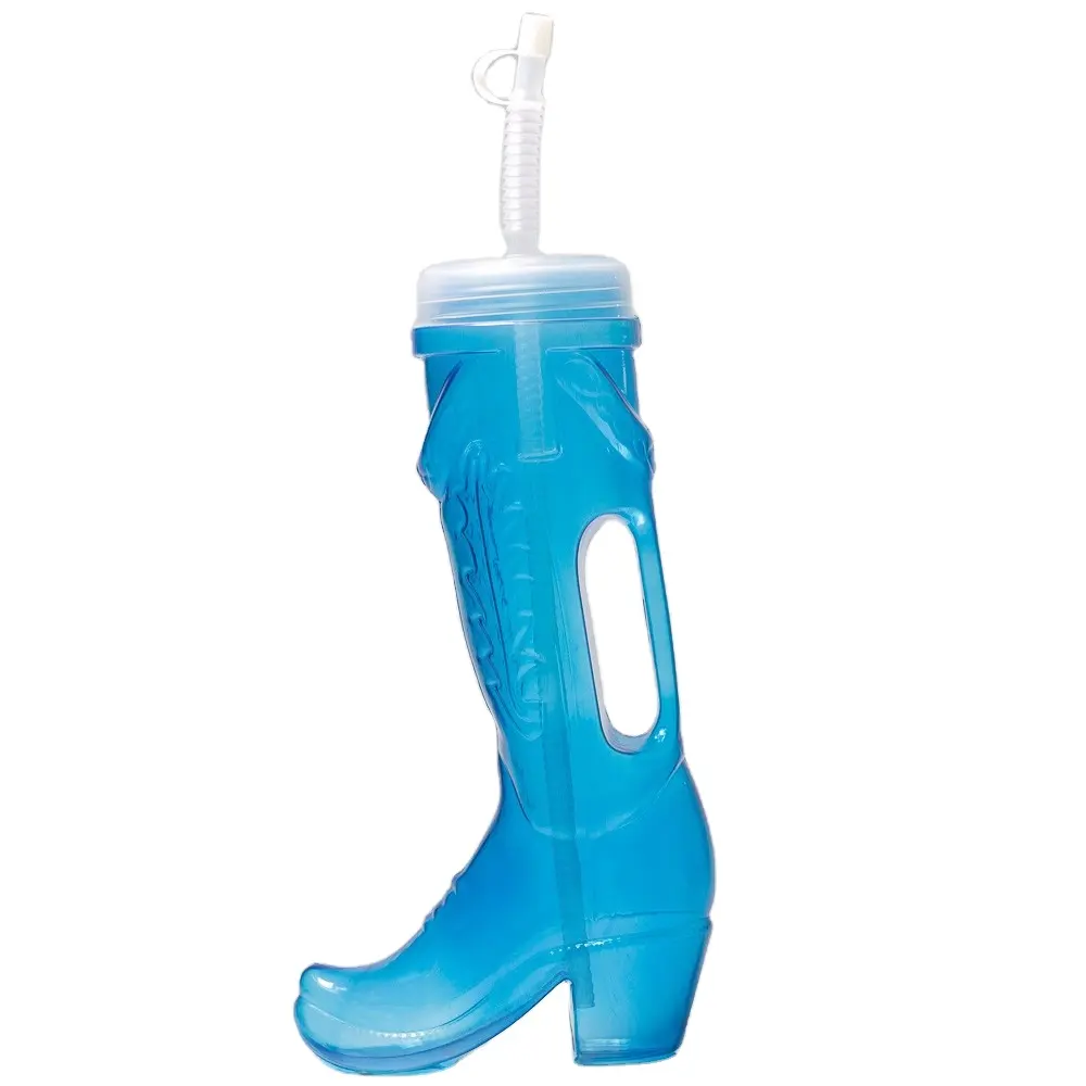 Tazas de plástico con mango para botas de vaquero, 1000ml