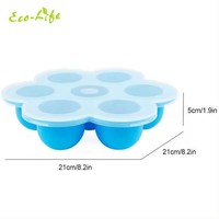 OKOLAY Moule à gâteaux écologique pour mini-gâteaux aux œufs, accessoires de cuisson avec couvercle, bac à glaçons, boîte de rangement pour fruits, bac de congélation, tasse