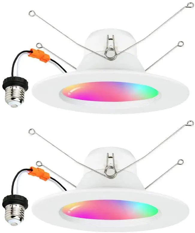 ETL RGB 4 Inch 10W Recessed Downlight Retrofit for 4 Inch Housing Wi-Fi LED Can Lights APP Control Compatible with Alexa