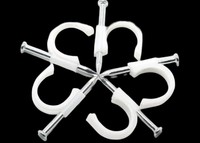 Clips de câble en nylon blanc Clips de câble plats en plastique regroupant des fils