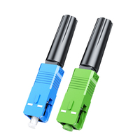 FONGKO FAST UPC SC APC Conector de Fibra Óptica de Ensamblaje Rápido Pre-Pulido Reutilizable PC FTTH Azul Verde