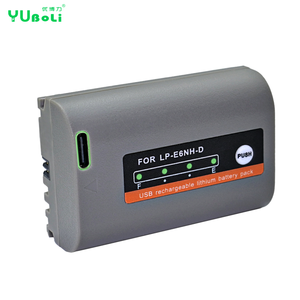 Batteria LP-E6, LP-E6N, LP-E6NH 2600mAh con ricarica USB-C, display LED, batterie di ricambio per Canon EOS 5D 6D 7D 60D 70D 80D <span class=keywords><strong>90D</strong></span> - Product Image 2