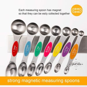 Magnetic Eco-Friendly Stainless Steel <b>Measuring</b> <b>Spoons</b> Set 7pcs Double Sided Stackable - Product Image 6