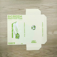 Étui de téléphone portable, film trempé, emballage en boîte plate, boîte personnalisée en carton blanc, boîte à double face avec fente en V