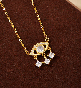 Superventas Micro Set <span class=keywords><strong>de</strong></span> plata <span class=keywords><strong>Ojo</strong></span> <span class=keywords><strong>de</strong></span> diamante brillante Lucky Guardian Colgante Collar <span class=keywords><strong>de</strong></span> piedras preciosas Joyería ligera - Product Image 4