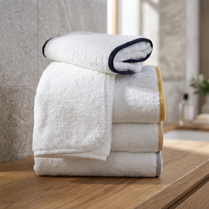 Serviettes en coton tissé Coresoft avec bordure passepoilée, écologiques, pour usage domestique, carrées et rectangulaires, Turquie - Product Image 3