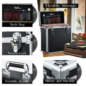 Estuche de Almacenamiento de Vinilos de Aluminio Premium con Capacidad para Más de 30 Álbumes LP, Caja Organizadora de Discos Resistente al Agua, Estuches de Exhibición - Product Image 3
