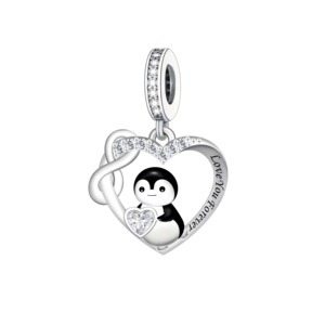 Abalorios Pan de Plata de Ley 925 para Pulseras Originales: Pingüino, Vaca, Panda, Canguro, Elefante para Creación de Joyas de Navidad 2022 - Product Image 2