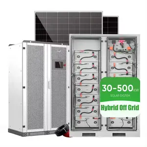 Système de panneau solaire 300kw Onduleur 300kwh 100kwh Pack de batterie de stockage d'énergie 100kw 500kw Système de stockage d'énergie hybride