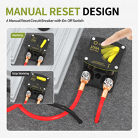 Disyuntor de CC de batería de 12 voltios a prueba de agua con reinicio Manual 30A 50A 60A 100A 150A 250A 300A M8 Stud con interruptor de encendido y apagado