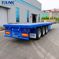 Semi-remorque à plateau surbaissé 40/45 pieds, robuste, à poutres en I, pour le transport de marchandises en vrac, avec réservoir de carburant, capacité de charge 20-25 tonnes