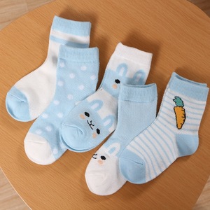 Venta caliente lindo conejo de dibujos animados patrón tripulación Calcetines niños algodón fino bebé tripulación calcetines al por mayor - Product Image 2