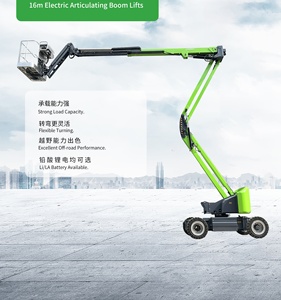 Tijera eléctrica articulada de <span class=keywords><strong>16M</strong></span> y 230KG, mesa elevadora de brazo de manivela, mástil telescópico de acero, elevador de construcción de motor aéreo - Product Image 2
