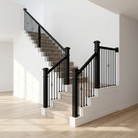 Tanlong Farmhaus-Treppengeländersystem Schmiedeeisen-Baluster Holzhandlauf Weißer Treppenpfosten für Amerikanische Villa
