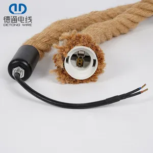 New Design Lamp Wire 2 Core 300V 0.5MM 1.0MM 0.75MM VDE Hemp Rope Power Cord