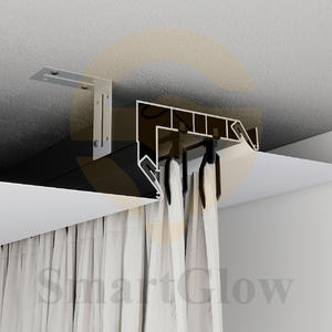 Installazione nascosta a doppia fila profili per tende anodizzati in Pvc bianco nero profilo del soffitto teso con profilo della tenda - Product Image 3
