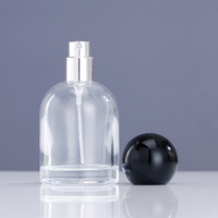 Emballage de bouteille vide personnalisé de 50ml 100ml bouteille de parfum en verre à fond épais vaporisateur bouteille de parfum ronde en verre avec bouchon sphérique