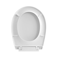 Siège de toilette en PP épais de qualité supérieure, blanc moderne, avec charnières à fermeture lente, couvercle de toilette durable pour usage résidentiel et hôtelier