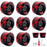 CHAQUE patins Quad de couleur mélangée 58*32 roues roues en PU bicolore quatre patins à roulettes 82A roue à haute élasticité