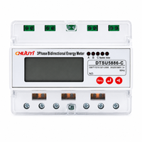 Compteur d'énergie triphasé bidirectionnel sur rail DIN, écran LCD, compteur de puissance kWh, 3x220/380V, actif et réactif, RS485 Modbus, classe 1.0, 100A