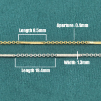 Produits tendance 2025 nouveautés Offre Spéciale amérique véritable or rempli 1.3mm chaîne de câble barre dappée pour la fabrication de bijoux Bracelet