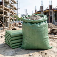 Sac de déménagement tissé vert robuste grande capacité réutilisable pour le rangement des vêtements et le déménagement