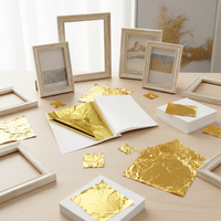 Feuilles d'or imitation B de Taïwan, résistantes au gel, 9x9cm, pour cadres photo, décoration intérieure, meubles et peinture