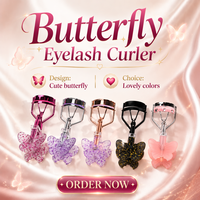 Fabricant en gros d'accessoires cosmétiques, nouvelle arrivée, recourbe-cils bleu papillon, recourbe-cils pour extensions de cils