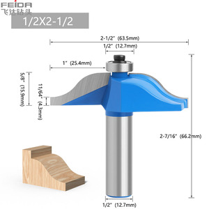 FEIDA 3 buah Set mata <span class=keywords><strong>Router</strong></span> kayu CNC padat ujung karbida batang kayu tarik jari mesin pertukangan pemotong penggilingan Altin/timah - Product Image 2