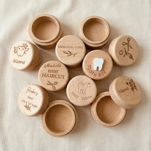 Boîte à dents de lait en bois poli personnalisée OEM, cadeau souvenir pour enfants, collection de dents, boîte pour les premières dents de bébé - Product Image 2