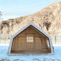 Carpa Inflable Portátil para Acampar al Aire Libre de 17.2 Pies Cuadrados, Tela Oxford 600D, Dos Habitaciones, Instalación Rápida, Impermeable, 4 Estaciones, para Fiestas Familiares